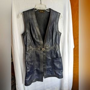 Vintage Shalom Madrid Boutique Modas Leather tunic vest 60s